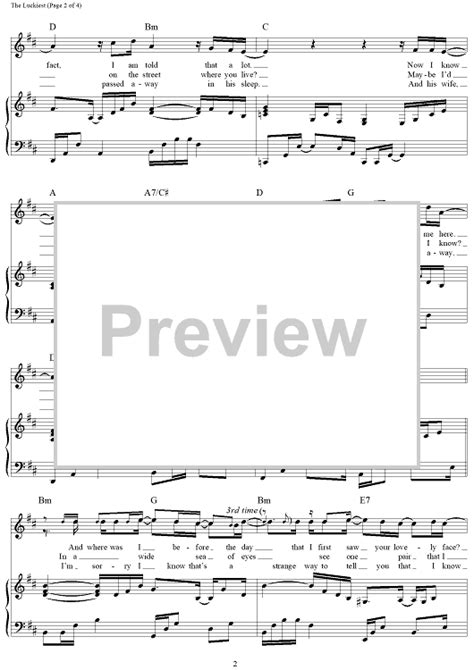 The Luckiest Sheet Music By Ben Folds For Pianovocalchords Sheet Music Now