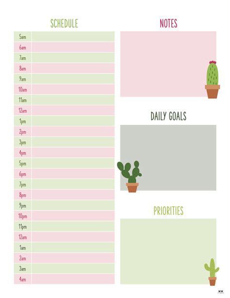 Hourly Planners 20 Free Printables Printabulls