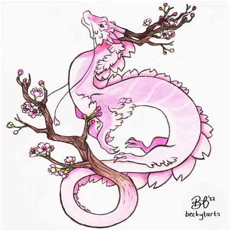 Take Me To Neverland Drawgust 16 Cherry Blossom Dragon