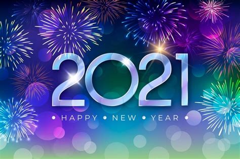 Nowy Rok 2021 Tło Z Realistyczną Złotą Dekoracją Darmowy Wektor