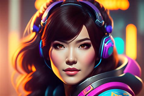 lexica portrait of d va from overwatch