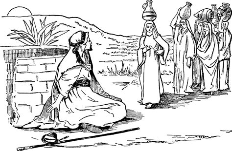 19 Moses Meets Jethros Daughters At The Well Free Stock Illustrations Creazilla