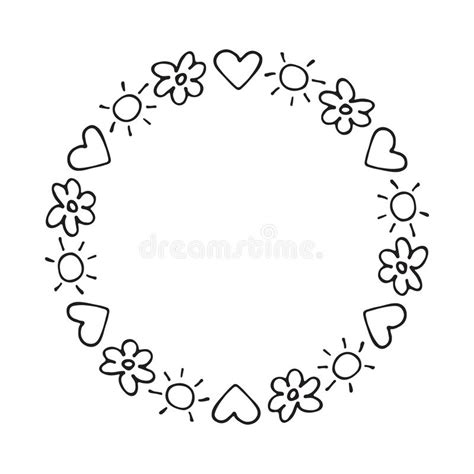 Valentines Day Border Ornamental Hearts Stock Illustration