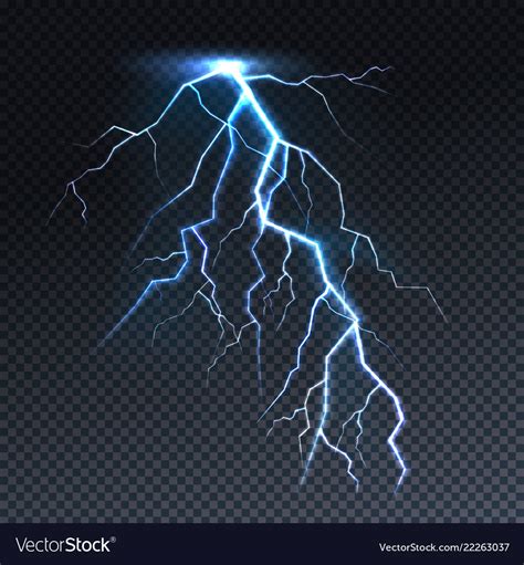 Lightning Realistic Thunderbolt Light Royalty Free Vector