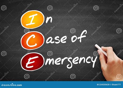Ice In Case Of Emergency Acronym Health Concept On Blackboard Stock