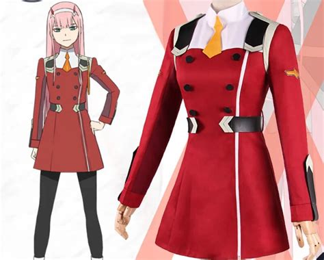 Japanese Anime Ichigo Wig Zero Two Hiro 002 Uniform Suit Outfit Darling