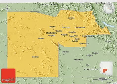Savanna Style 3d Map Of Maricopa County