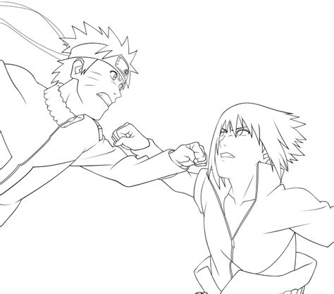 Naruto Vs Sasuke Lineart By Molyneux93 On Deviantart Naruto Drawings