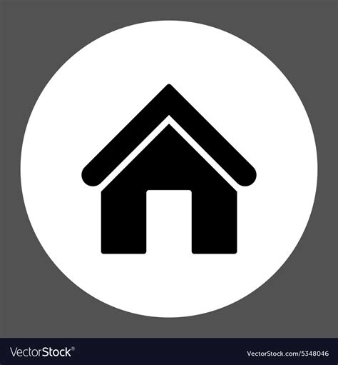 Home Flat Black And White Colors Round Button Vector Image