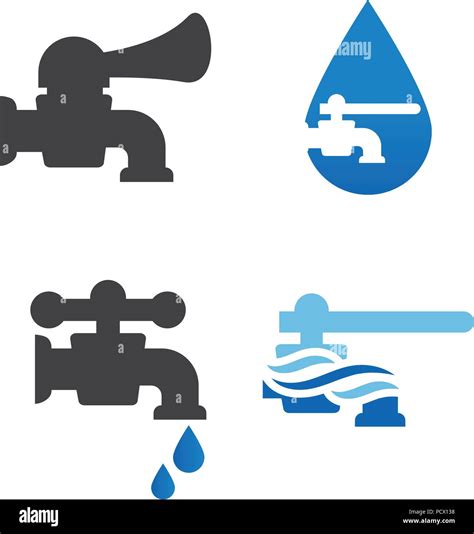 Illustration Of Faucet Plumbing Logo Design Template Stock Vector Image