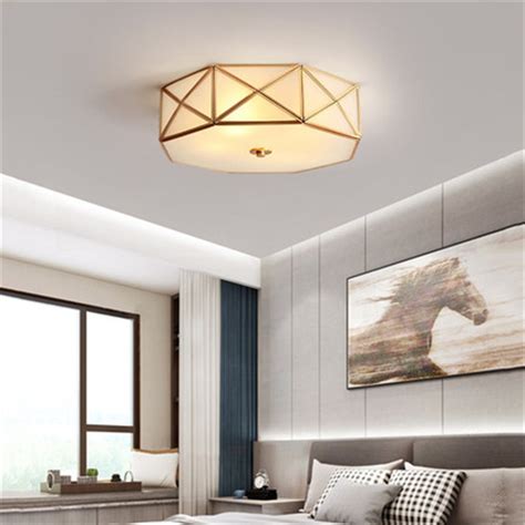 Nordic Round Glass Ceiling Lamp Warm Master Bedroom Villa Modern