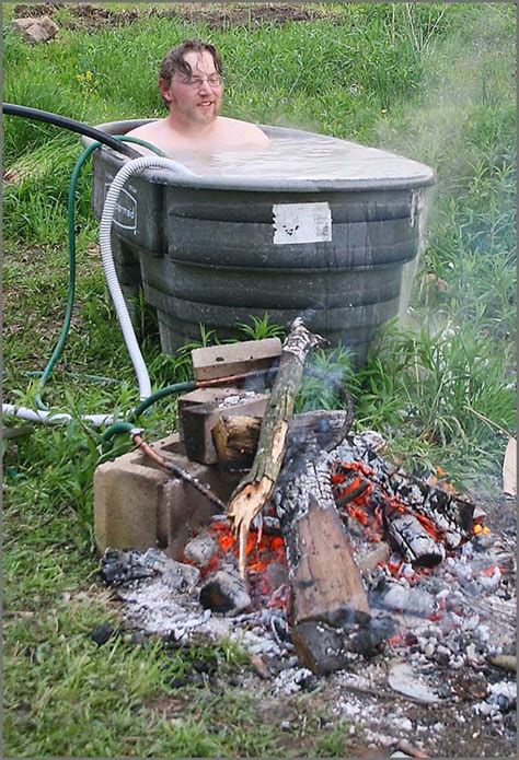 Red Neck Hot Tub Inside Plants Decor Outdoor Bathtub Stock Tank Pool Living Off The Land