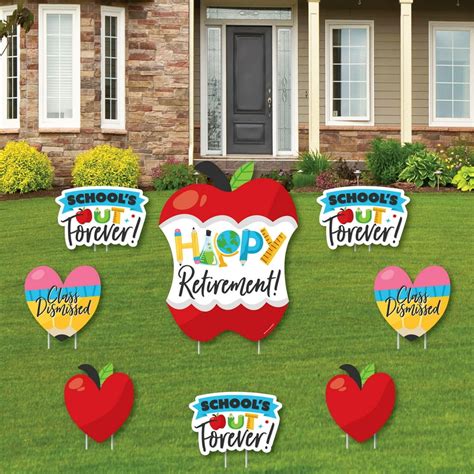 Big Dot Of Happiness Teacher Retirement Yard Sign And Outdoor Lawn