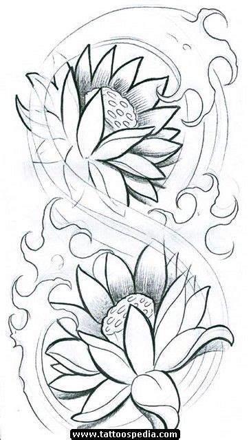 Water Lily Drawings For Tattoos Water Lily Outline