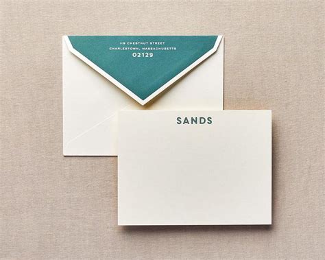 Modern Stationery Set Includes 10 White Envelopes Personalized School