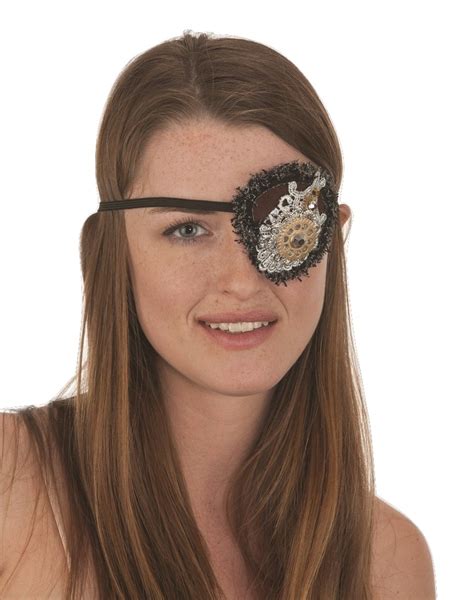 Womens Steampunk Decorative Eye Patch With Gears And Accents Costume