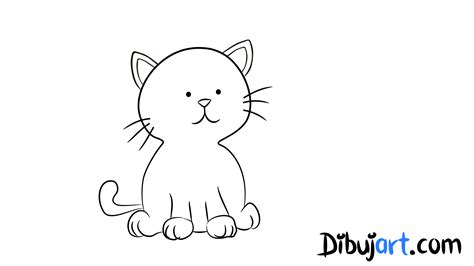 Cómo Dibujar Una Gato Tierno Paso A Paso 7 — Serie De Dibujos De Gatos — Dibujos Para Niños