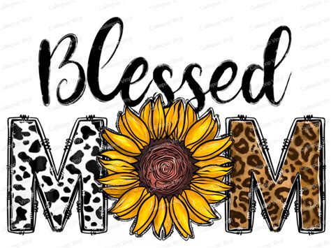Blessed Mom Sunflower Transfer Prints