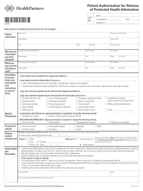Healthpartners Form 18534 2020 Fill And Sign Printable Template