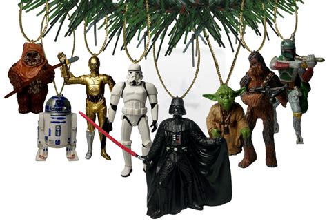 Disneys Star Wars Holiday Ornament Set 8 Pvc Figure