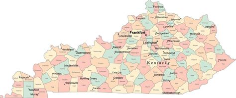 Kentucky Map With Counties And Cities | Zip Code Map