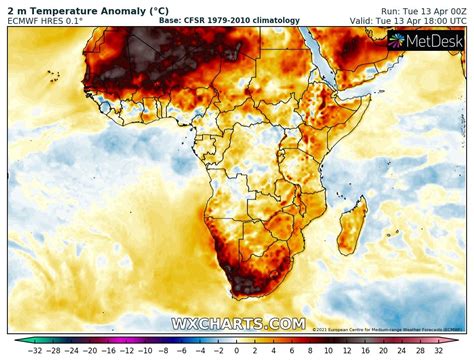 Extreme Temperatures Around The World On Twitter Today 13 April Made