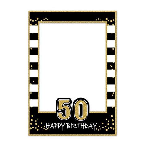 Swyoun Glitter Happy 50th Birthday 50th Photo Frame 50th Birthday Party