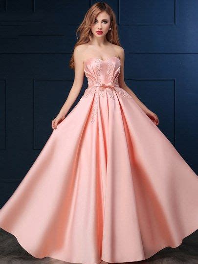 A Line Sweetheart Appliques Bowknot Lace Up Prom Dress Ball Gown