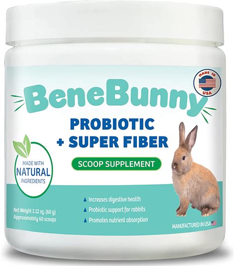 Benebunny Rabbit Probiotic And Fiber Scoop Supplement 100 Natural
