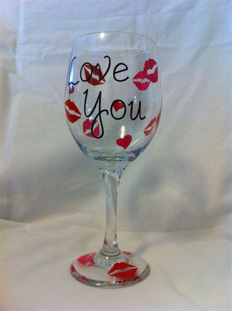 Valentine Wine Glass Valentines Wine Wine Glass Crafts Wine Glass