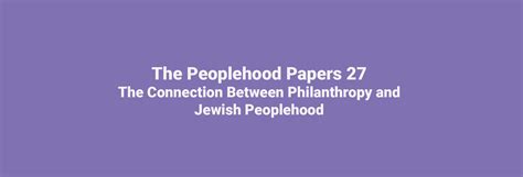 Philanthropy And Peoplehood Jewish Funders Network