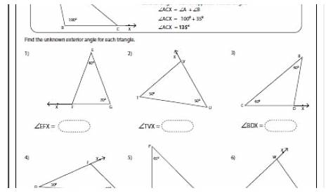 sum of interior angles worksheet