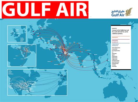 International Flights Gulf Air Routes Map