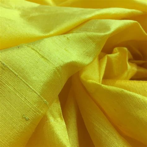 Sunny Yellow Raw Silk 100 Pure Silk Indian Silk Fabric Etsy