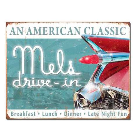 Mels Drive In Tin Sign Mainly Nostalgic Retro Tin Signs And More