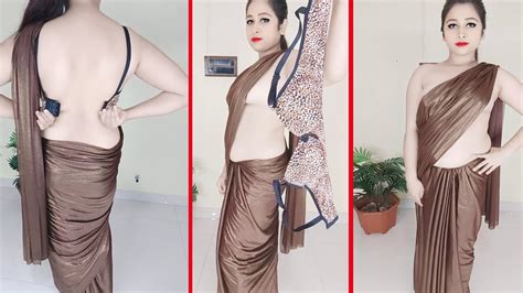 How To Wear A Saree Without Bra Safely Ultra Low Waist Saree Wearing Ultra Low Waist Saree