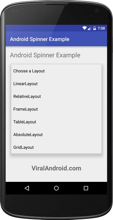 android spinner  viral android tutorials examples uxui design