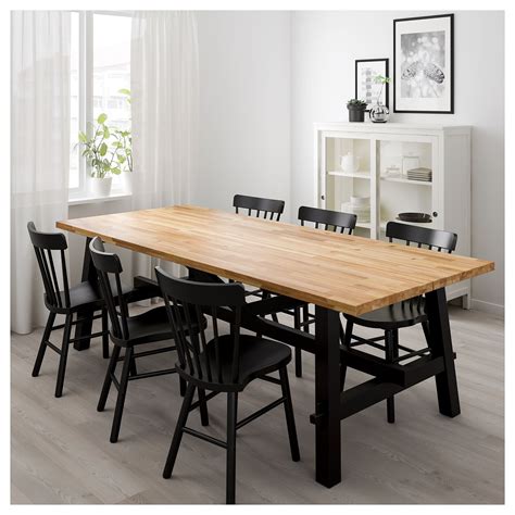 A gentle rub down and waxing =would easily sort the wear. SKOGSTA/NORRARYD dining table and chairs acacia/black ...