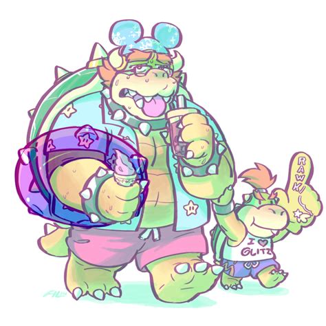 Beach Bum Bowser By Glamdoodle On Deviantart Super Mario Brothers