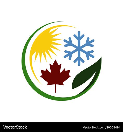 4 Four Seasons Logo Design With Symbol Winter Vector Image