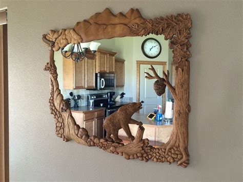 Hand Carved Mirror Frame Made From Bass Wood Home Decor Decor
