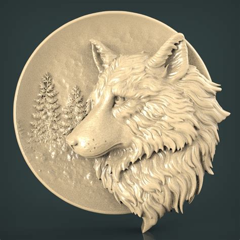 3d Stl Model For Cnc And 3d Printer Bas Relief Wolf 1830 3d Stl
