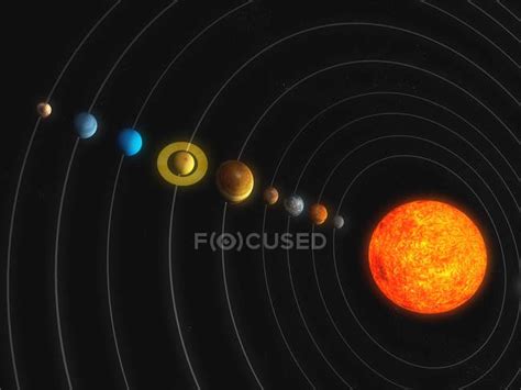 Sun And Planets Of Solar System — Circles Illustration Stock Photo