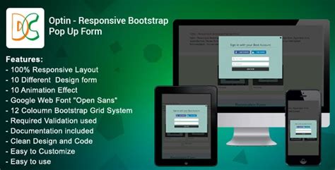 Customize Optin Responsive Bootstrap 3 Pop Up Form