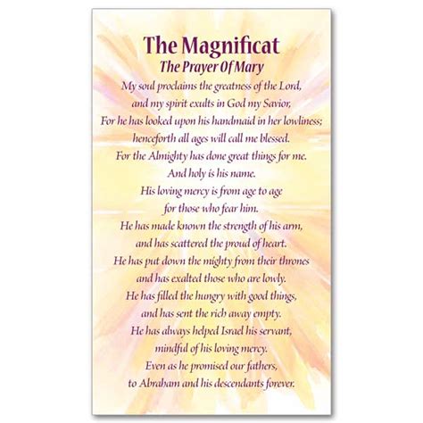 The Magnificat Prayer Card
