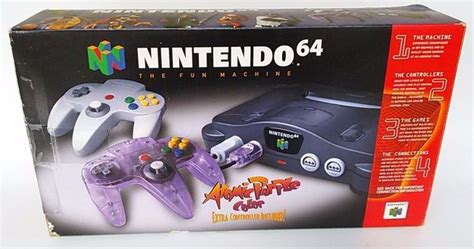 Nintendo 64 N64 Console Atomic Purple Set In Original Box W Turok 2