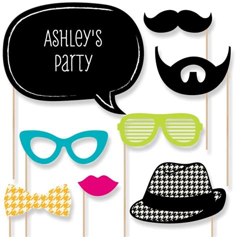 Ready To Party Photo Booth Props Photobooth Kit With Custom
