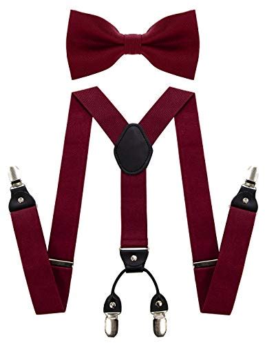 Best Burgundy Bow Ties And Suspenders For Your Wedding