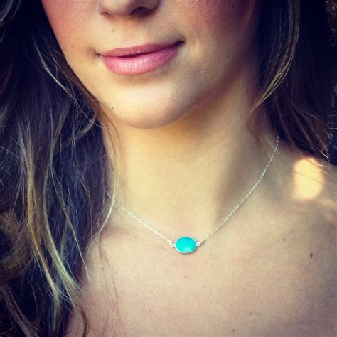 Sale Sterling Silver Real Turquoise Stone Necklace Choker Your
