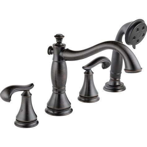Delta faucet trinsic tub and shower diverter valve with single lever handle in venetian bronze. Delta Faucet T4797-RBLHP Cassidy Venetian Bronze Two ...